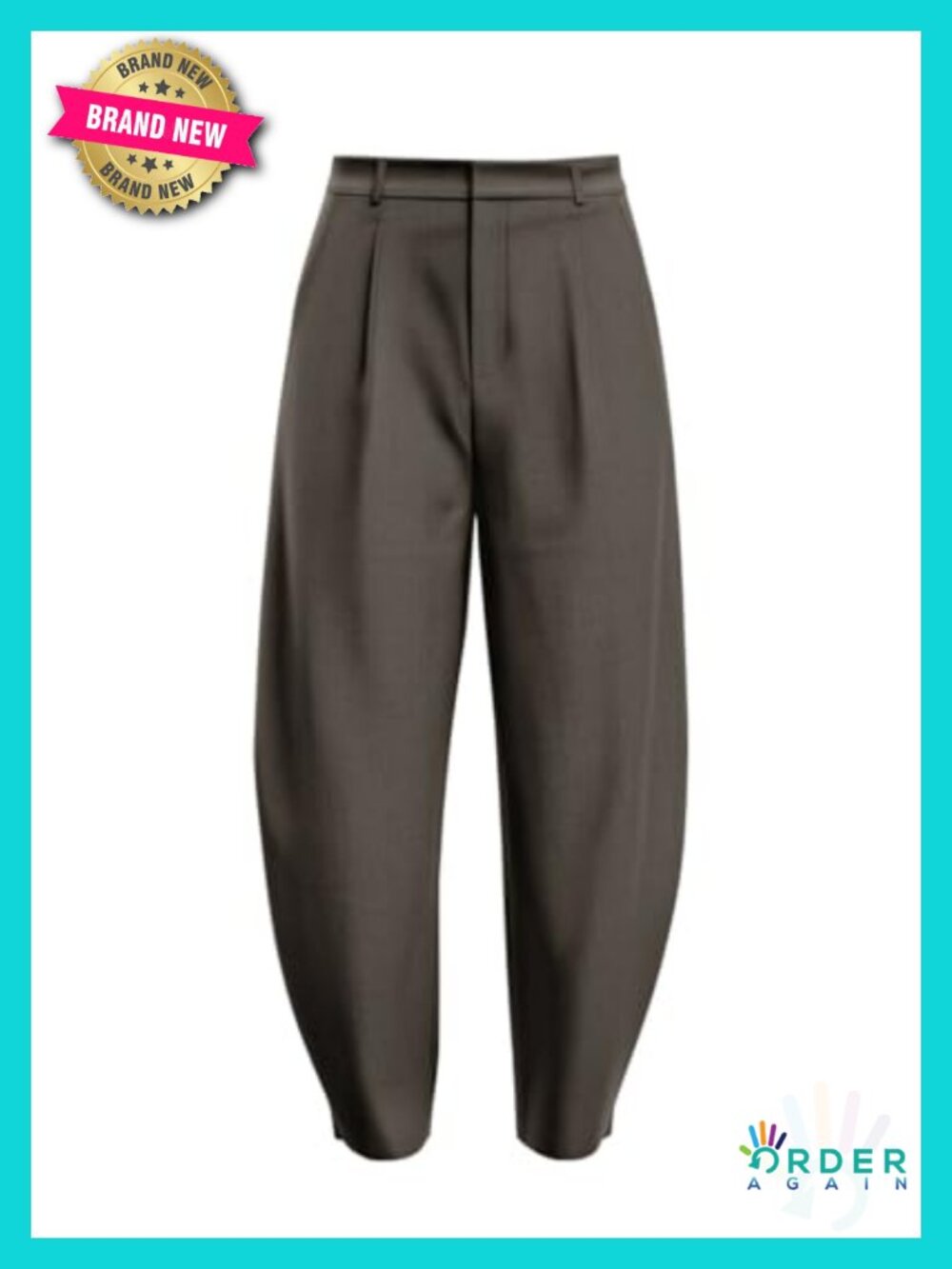 Barrel Dress Pants Elastic High Waisted Pleated Baggy Trousers with Pockets